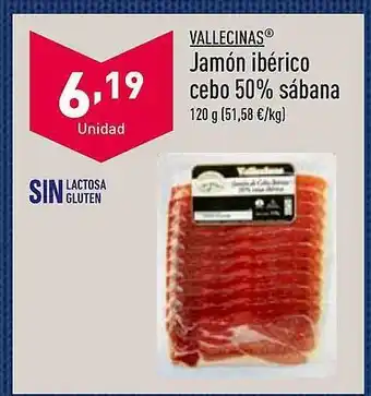 ALDI Vallecinas jamón ibérico cebo 50% sábana oferta