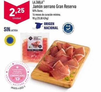 ALDI La tabla jamón serrano gran reserva oferta
