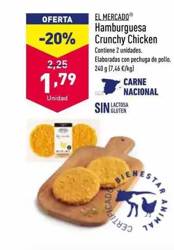 ALDI El mercado hamburguesa crunchy chicken oferta