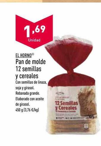 ALDI El horno pan de molde 12 semillas y cereales oferta
