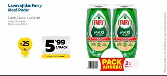 AhorraMas Lavavajillas fairy maxi poder oferta