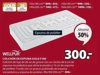 JYSK Wellpur colchón de espuma gold f100 oferta