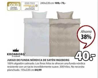 JYSK Kronborg juego de funda nórdica de satén ingeborg oferta