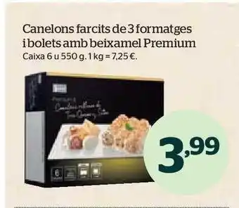 La Sirena Canelons farcits de 3 formatges i bolets amb beixamel premium oferta