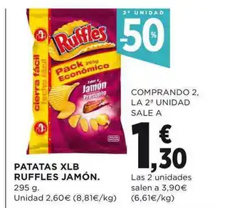 El Corte Inglés Patatas Xlb Ruffles Jamón 295g oferta