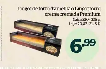 La Sirena Lingot de torró d'ametlla o lingot torró crema cremada premium oferta