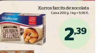 La Sirena Xurros farcits de xocolata oferta