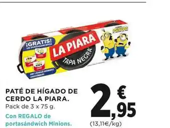 El Corte Inglés Paté De Hígado De Cerdo La Piara 3 x 75g oferta
