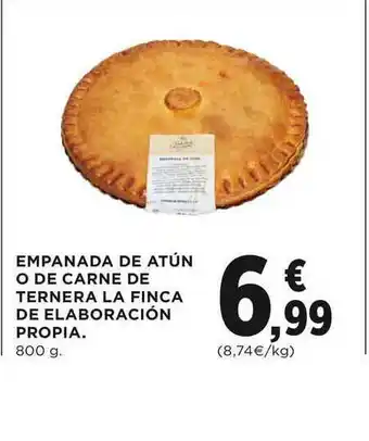 El Corte Inglés Empanada De Atún O De Carne De Ternera La Finca De Elaboración Propia 800g oferta