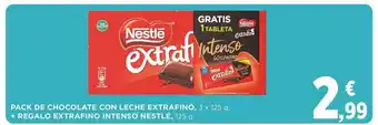 El Corte Inglés Pack De Chocolate Con Leche Extrafino + Regalo Extrafino Intenso Nestlé oferta