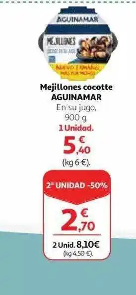 Alcampo Mejillones Cocotte Aguinamar 900g oferta