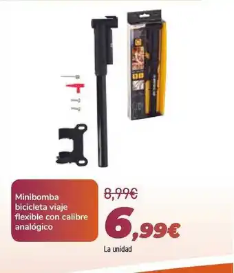 Carrefour Minibomba Bicicleta Viaje Flexible Con Calibre Analógico oferta
