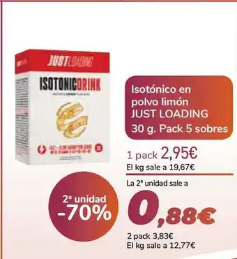 Carrefour 2a Unidad -70% Isotónico En Polvo Limón Just Loading oferta