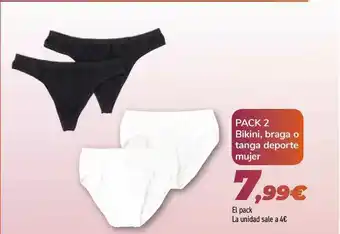 Carrefour Pack 2 Bikini Braga O Tanta Deporte Mujer oferta