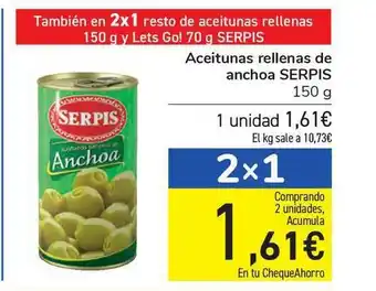 Carrefour Aceitunas Rellenas De Anchoa Serpis 150g oferta