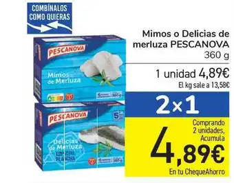 Carrefour Mimos O Delicias De Merluza Pescanova 360g oferta