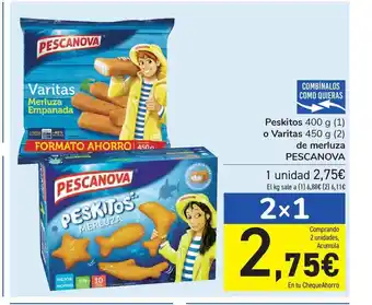 Carrefour Peskitos O Varitas De Merluza Pescanova 400g oferta