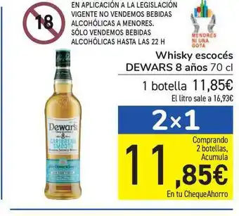 Carrefour Whisky Escocés Dewars 8 Años 70cl oferta