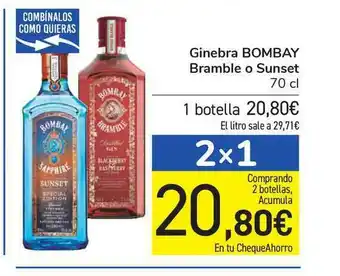 Carrefour Ginebra Bombay Bramble O Sunset 70cl oferta
