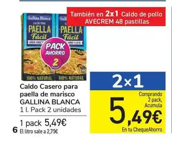 Carrefour Caldo Casero Para Paella De Marisco Gallina Blanca 1L oferta