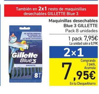 Carrefour Maquinillas Desechables Blue 3 Gillette oferta