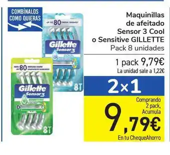Carrefour Maquinilla De Afeitado Sensor 3 Cool O Sensitive Gillette oferta