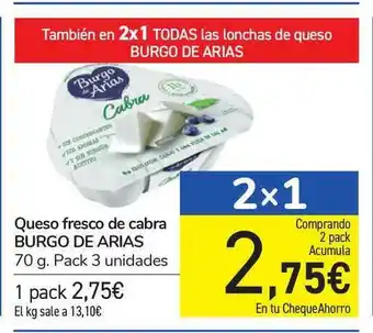 Carrefour Queso Fresco De Cabra Burgo De Arias 70g oferta