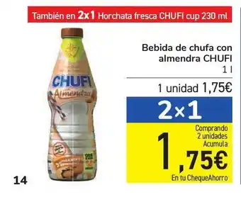 Carrefour Bebida De Chuffa Con Almendra Chufi 1L oferta
