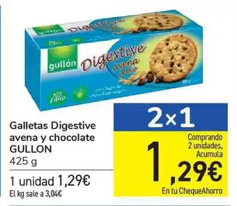 Carrefour Galletas Digestive Avena Y Chocolate Gullon 425g oferta