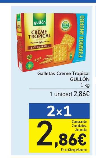 Carrefour Galletas Creme Tropical Gullón 1kg oferta