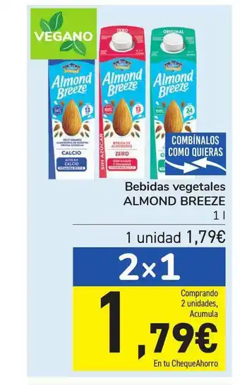 Carrefour Bebidas Vegetales Almond Breeze 1L oferta