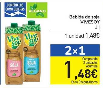 Carrefour Bebida De Soja Vivesoy 1L oferta