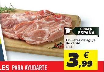 Carrefour Chuletas De Aguja De Cerdo oferta