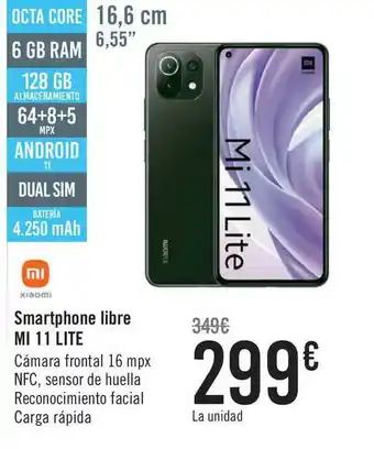 Carrefour Smartphone Libre Mi 11 Lite oferta