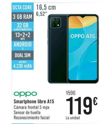 Carrefour Oppo Smartphone Libre A15 oferta