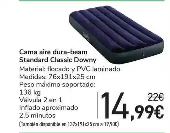 Carrefour Cama Aire Dura-beam Standard Classic Downy oferta