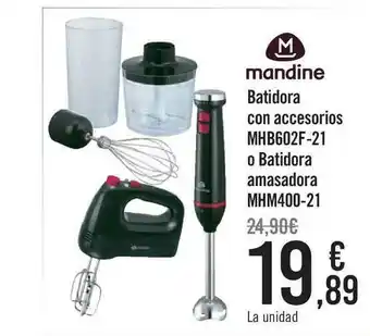 Carrefour Mandine Batidora Con Accesorios Mhb602f-21 O Batidora Amasadora Mhm400-21 oferta