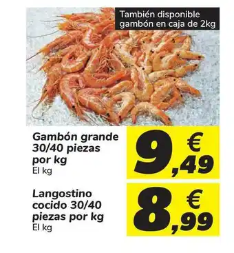 Carrefour Gambón Grande 30 40 Piezas Langostino Cocido 30 40 Piezas oferta