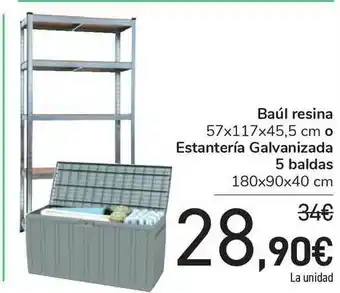 Carrefour Baúl Resina O Estantería Galvanizada 5 Baldas 57x117x45,5xm oferta