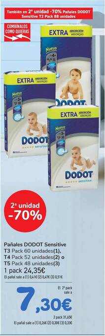 Carrefour Pañales Dodot Sensitive oferta