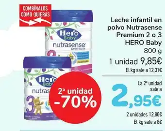 Carrefour Leche Infantil En Polvo Nutrasense Premium 2 O 3 Hero Baby 800g oferta