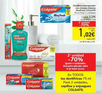 Carrefour Dentífrico Blanqueador Con Cristales Blanco Maxfresh Colgate oferta