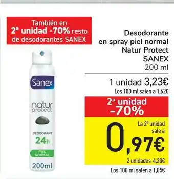 Desodorante En Spray Piel Normal Natur Protect Sanex 200ml