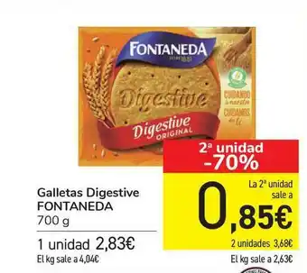 Carrefour Galletas Digestive Fontaneda 700g oferta