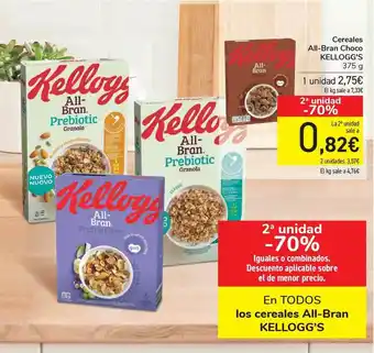 Carrefour Cereales All-bran Choco Kellogg's 375g oferta