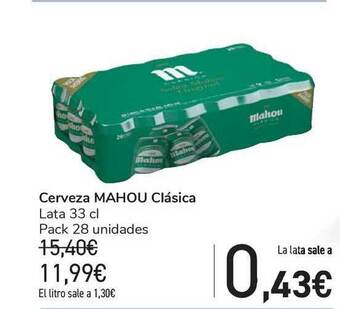 Carrefour Cerveza Mahou Clásica 33cl oferta