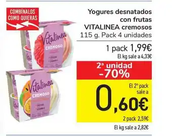 Carrefour Yogures Desnatados Con Frutas Vitalinea Cremosos oferta