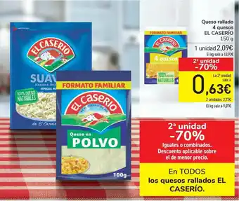 Carrefour Queso Rallado 4 Quesos El Caserío oferta