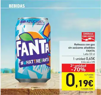 Carrefour Refresco Con Gas Sin Azúcares Añadidos Fanta 33cl oferta