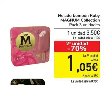 Carrefour Helado Bombón Ruby Magnum Collection oferta
